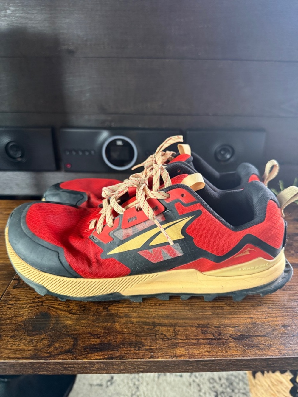 Altra Men's Red and Tan Trail Running Shoes with Black Accents - Picture 3 of 7